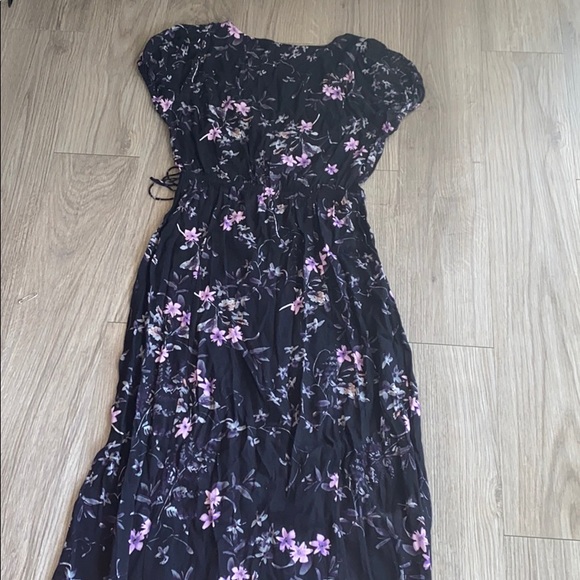 Express black and purple faux wrap dress - Picture 6 of 7